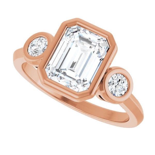 Three-Stone Bezel-Set Engagement Ring Image 5 Mueller Jewelers Chisago City, MN