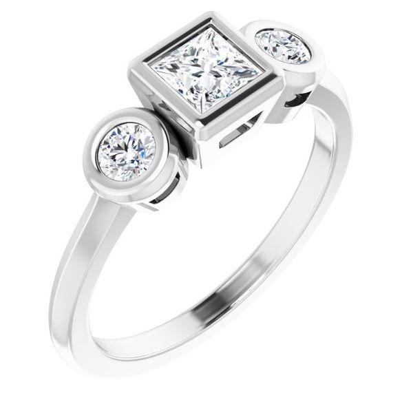Three-Stone Bezel-Set Engagement Ring Mueller Jewelers Chisago City, MN