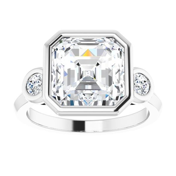Three-Stone Bezel-Set Engagement Ring Image 3 Mueller Jewelers Chisago City, MN