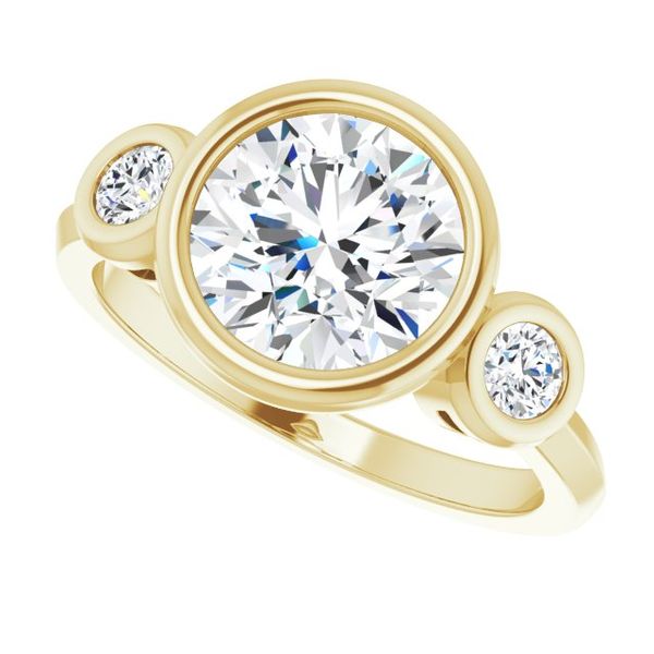 Three-Stone Bezel-Set Engagement Ring Image 5 Mueller Jewelers Chisago City, MN