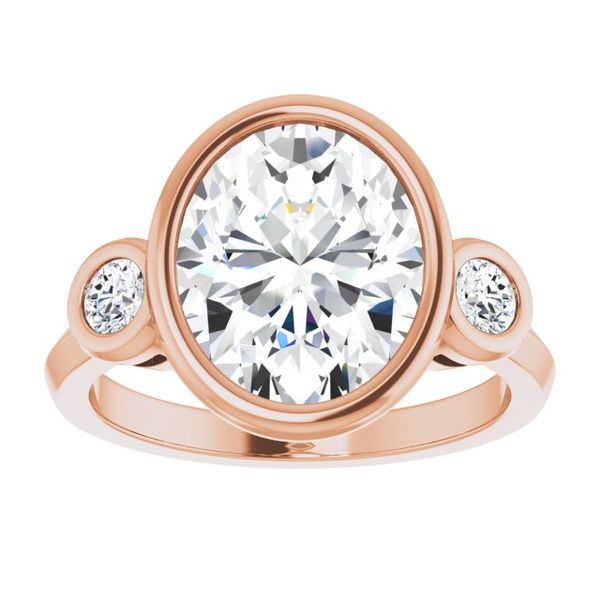Three-Stone Bezel-Set Engagement Ring Image 3 Meritage Jewelers Lutherville, MD