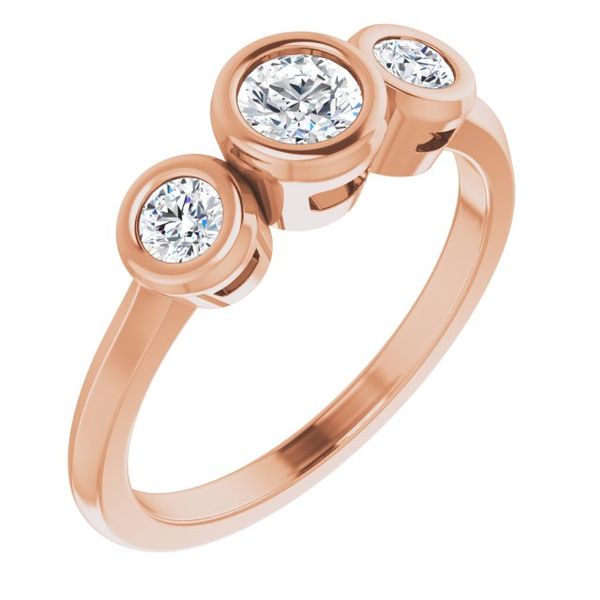 Three-Stone Bezel-Set Engagement Ring The Jewelry Source El Segundo, CA
