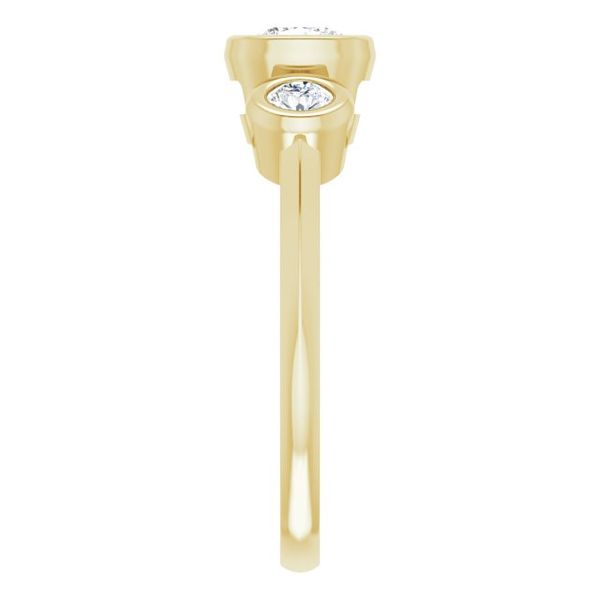 Three-Stone Bezel-Set Engagement Ring Image 4 Jimmy Smith Jewelers Decatur, AL