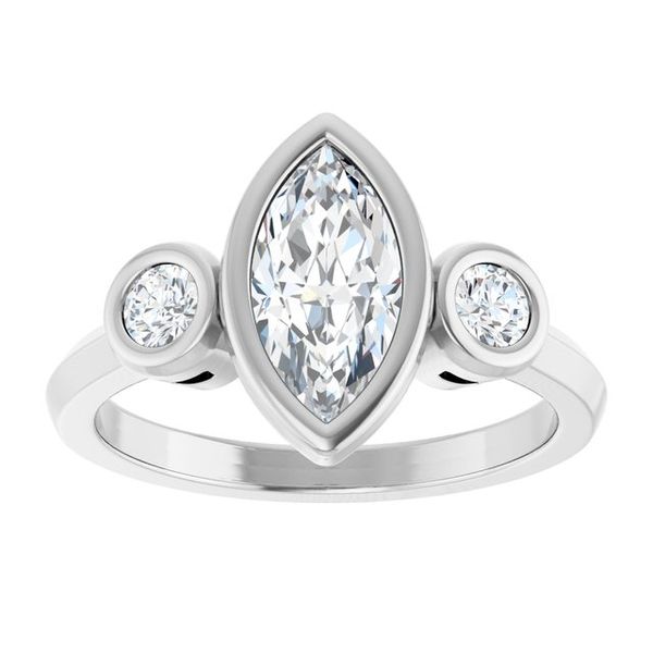 Three-Stone Bezel-Set Engagement Ring Image 3 Jimmy Smith Jewelers Decatur, AL