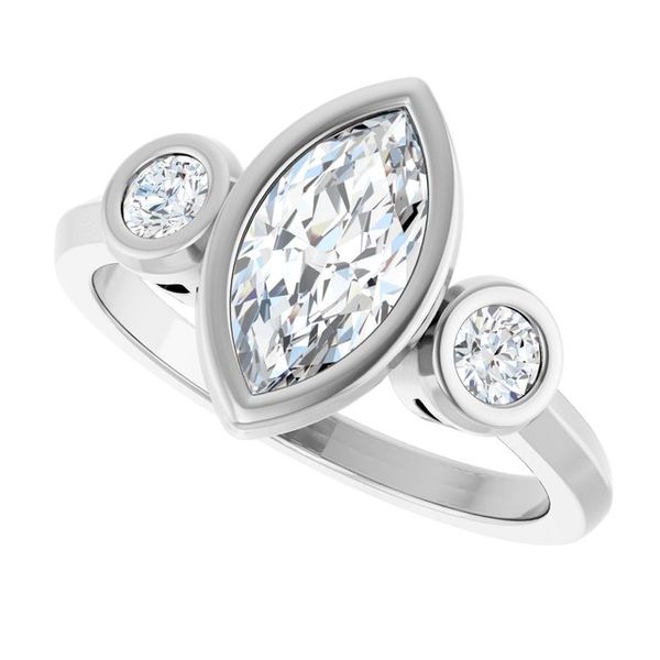 Three-Stone Bezel-Set Engagement Ring Image 5 Jimmy Smith Jewelers Decatur, AL