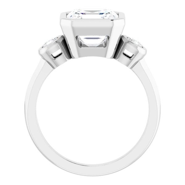 Three-Stone Bezel-Set Engagement Ring Image 2 The Jewelry Source El Segundo, CA