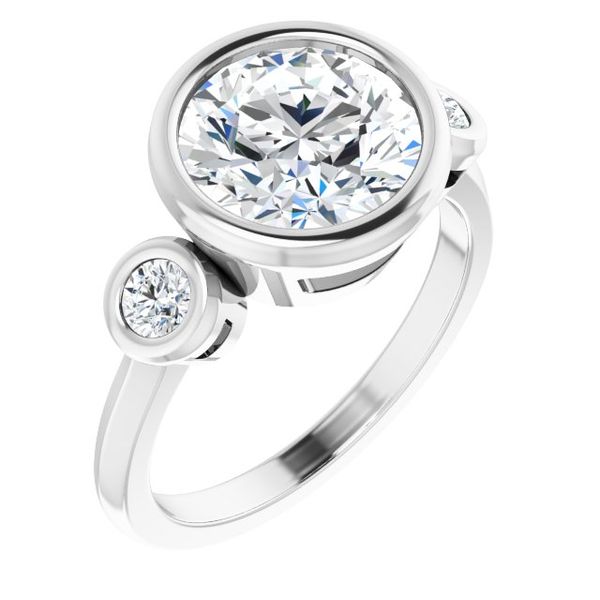 Three-Stone Bezel-Set Engagement Ring MurDuff's, Inc. Florence, MA