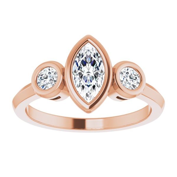 Three-Stone Bezel-Set Engagement Ring Image 3 Jimmy Smith Jewelers Decatur, AL
