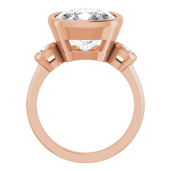 Three-Stone Bezel-Set Engagement Ring Image 2 The Jewelry Source El Segundo, CA
