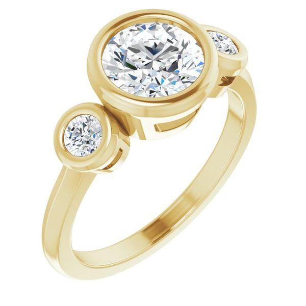 Three-Stone Bezel-Set Engagement Ring The Jewelry Source El Segundo, CA