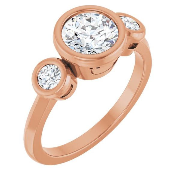 Three-Stone Bezel-Set Engagement Ring Jimmy Smith Jewelers Decatur, AL