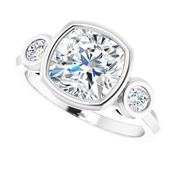 Three-Stone Bezel-Set Engagement Ring Image 5 Jimmy Smith Jewelers Decatur, AL
