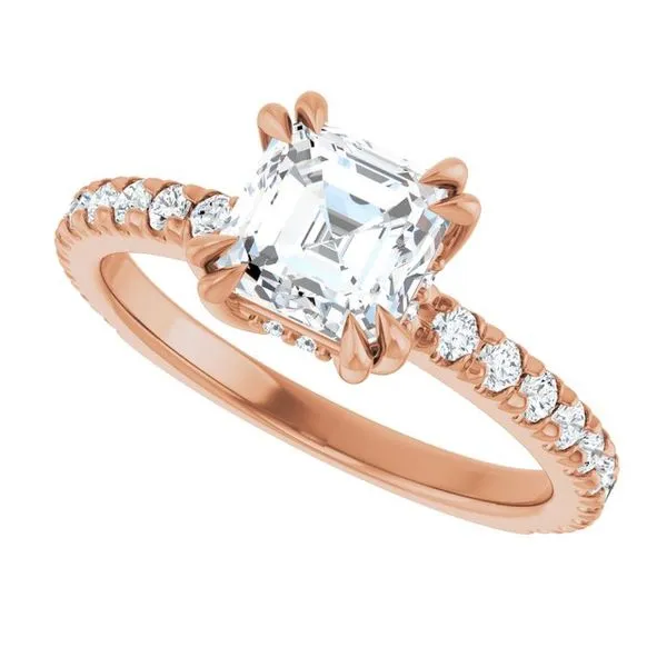Double Claw-Prong Engagement Ring Image 5 Designer Jewelers Westborough, MA