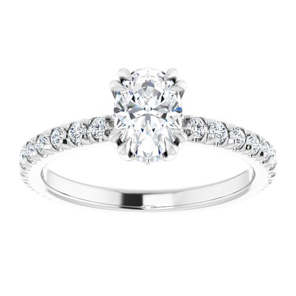 Double Claw-Prong Engagement Ring Image 3 Designer Jewelers Westborough, MA