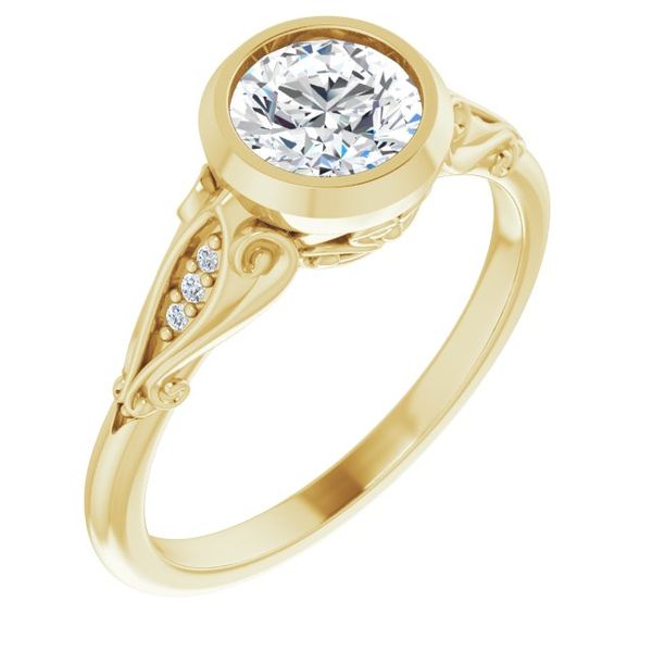 Bezel-Set Engagement Ring The Ring Austin Round Rock, TX