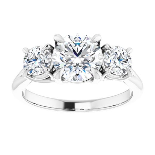 Three-Stone Engagement Ring Image 3 Jambs Jewelry Raymond, NH