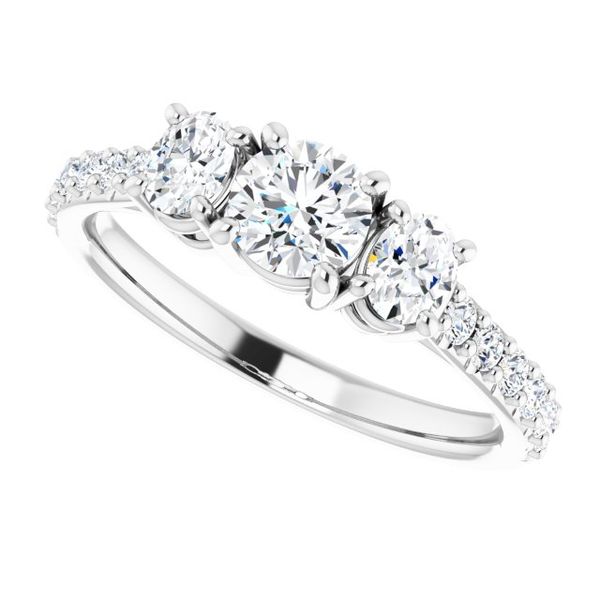 Three-Stone Engagement Ring Image 5 Jambs Jewelry Raymond, NH