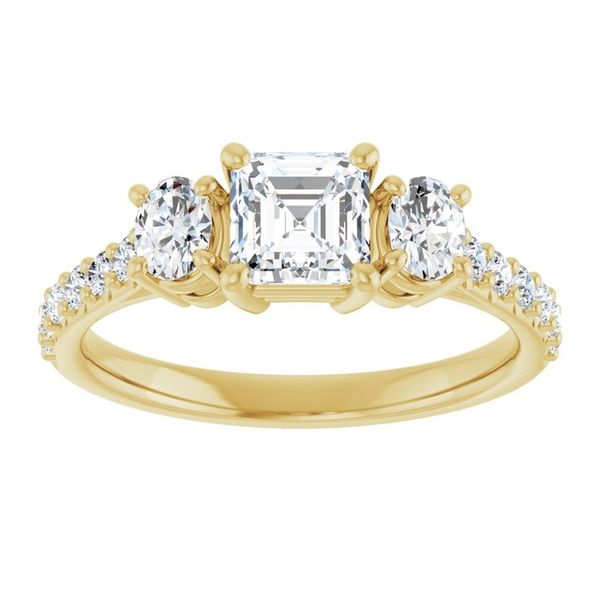 Three-Stone Engagement Ring Image 3 Robison Jewelry Co. Fernandina Beach, FL