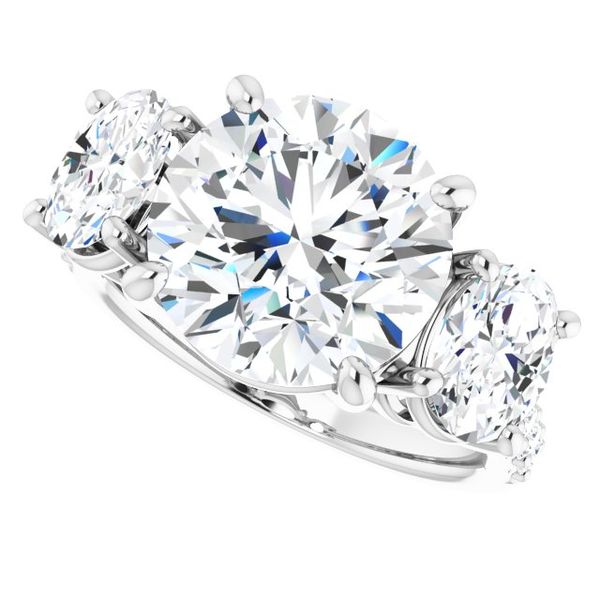 Three-Stone Engagement Ring Image 5 Robison Jewelry Co. Fernandina Beach, FL