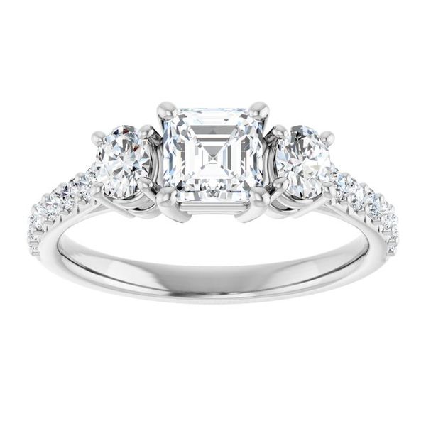 Three-Stone Engagement Ring Image 3 Z's Fine Jewelry Peoria, AZ