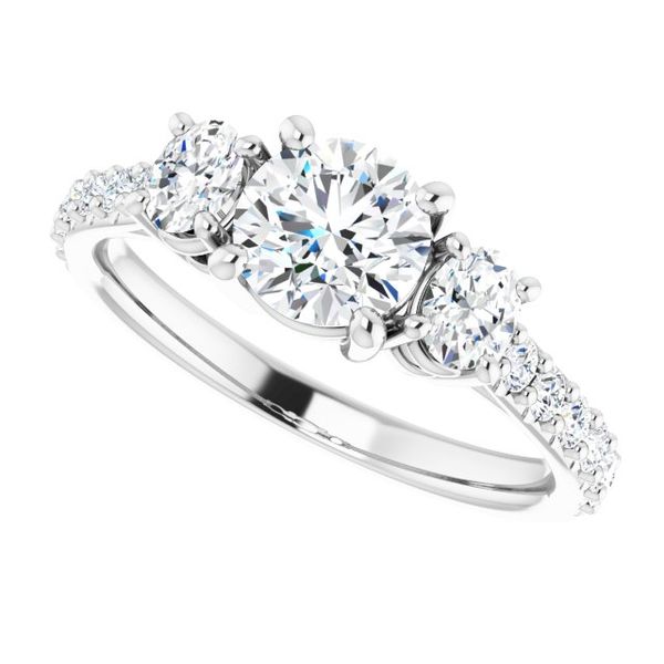 Three-Stone Engagement Ring Image 5 Jambs Jewelry Raymond, NH