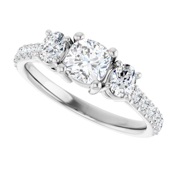 Three-Stone Engagement Ring Image 5 Z's Fine Jewelry Peoria, AZ
