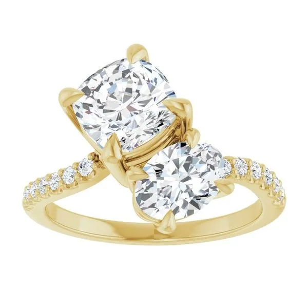 Two-Stone Bypass Engagement Ring Image 3 Golden Grace Jewelers Brookfield, GA