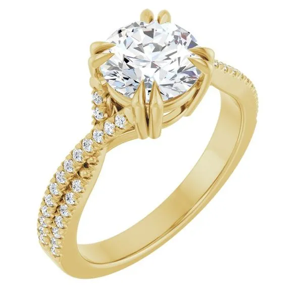 Double Claw-Prong Solitaire Criss-Cross Engagement Ring Greenfield Jewelers Pittsburgh, PA