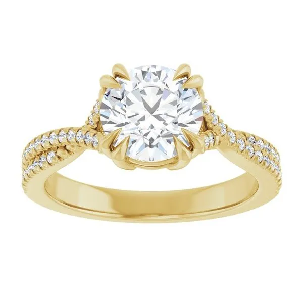 Double Claw-Prong Solitaire Criss-Cross Engagement Ring Image 3 Greenfield Jewelers Pittsburgh, PA