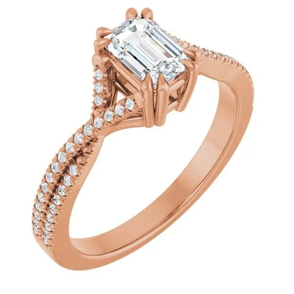 Double Claw-Prong Solitaire Criss-Cross Engagement Ring JF Jones Jewelers Webster, NY