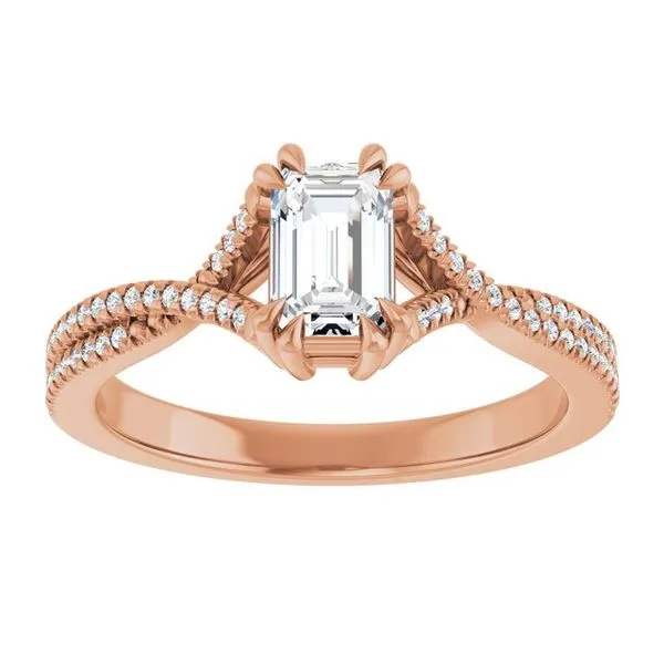 Double Claw-Prong Solitaire Criss-Cross Engagement Ring Image 3 JF Jones Jewelers Webster, NY