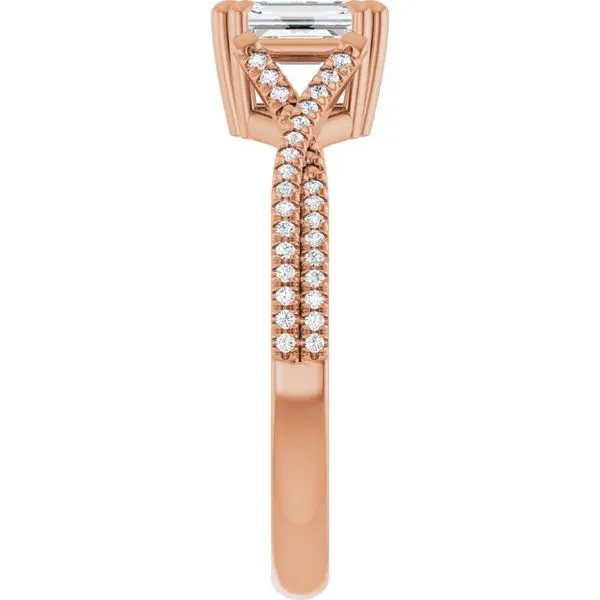 Double Claw-Prong Solitaire Criss-Cross Engagement Ring Image 4 JF Jones Jewelers Webster, NY