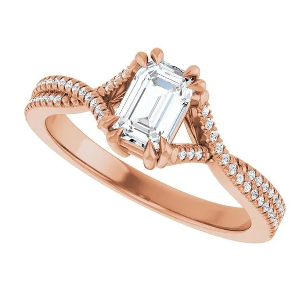 Double Claw-Prong Solitaire Criss-Cross Engagement Ring Image 5 JF Jones Jewelers Webster, NY
