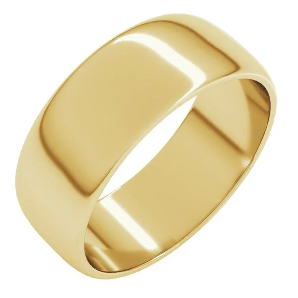 Beautiful Yellow gold 10K Half Round Light Band