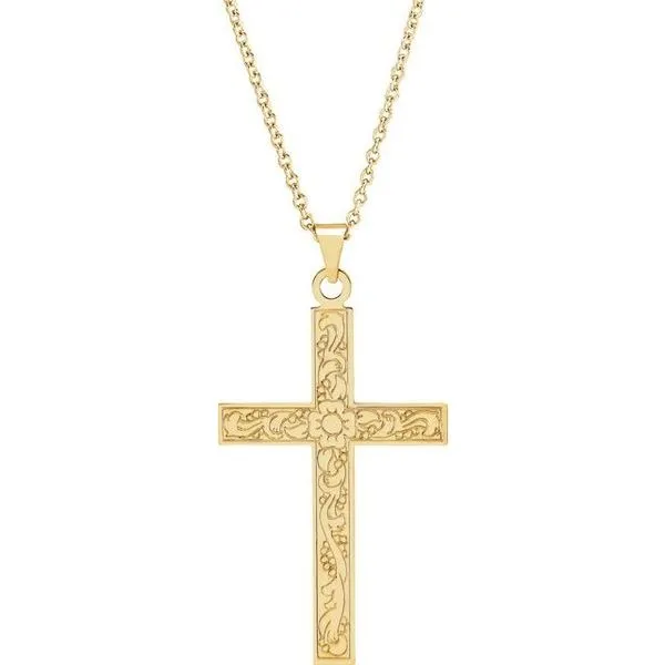 Floral on sale cross necklace