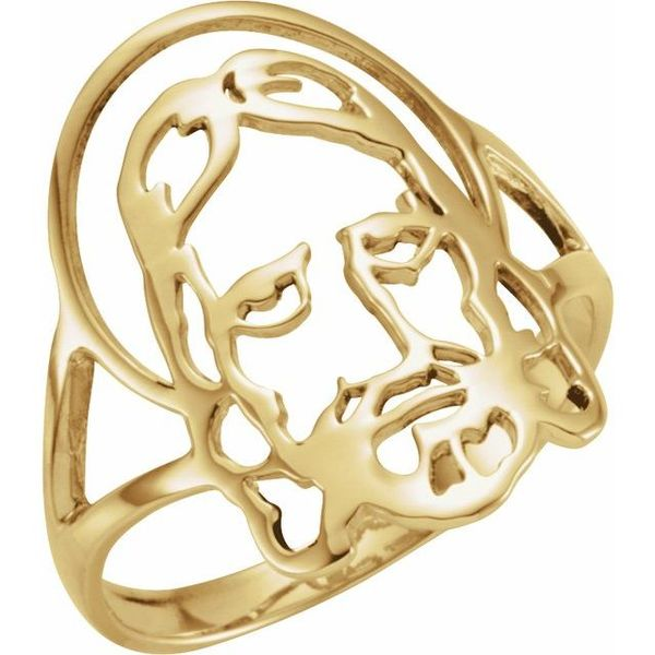 REAL 10K Yellow Gold Jesus Head Ring Band Style Rings Men Women | eBay