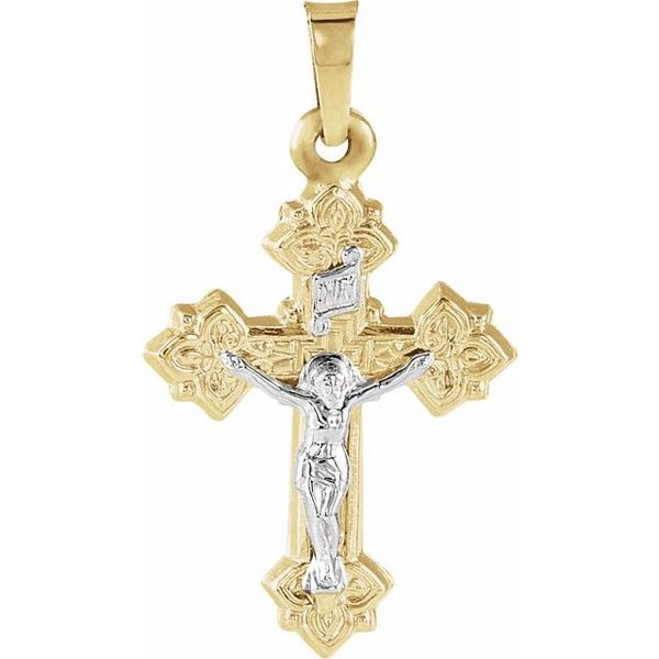 Stuller Two-Tone Hollow Crucifix Pendant R4057:103696:P | Crews