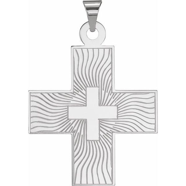 Konstantino Riveted Silver Greek Cross Mens Necklace Pendant