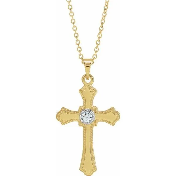 Cross Necklace R41074:6002:P 14KY - Religious Necklaces | Ross Elliott ...