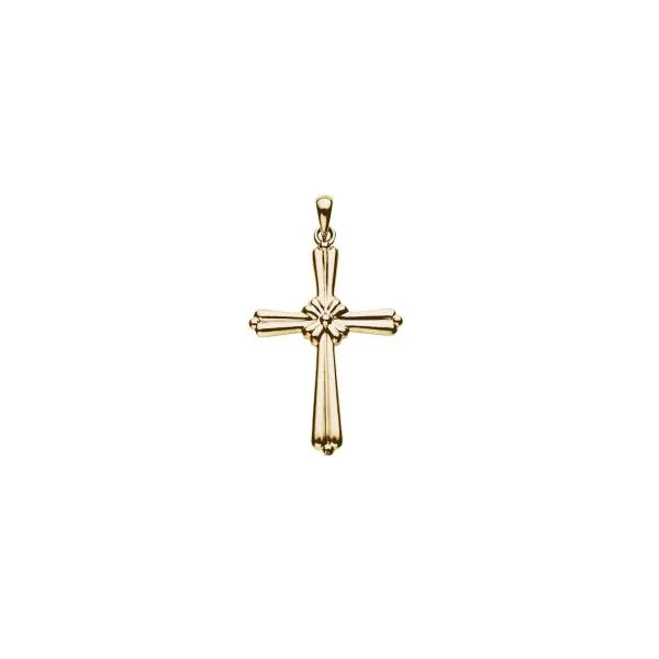 Rembrandt Cross Charm, 14K Yellow Gold