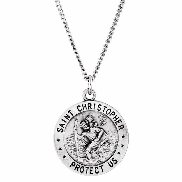 St Christopher Protection Sterling Silver 18