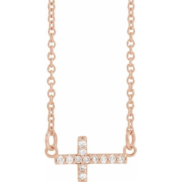 14k Rose Gold Sideways Curved Textured Cross Necklace For Women 3.02g | eBay