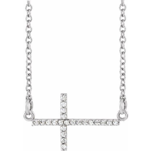 Sideways Cross Necklace M. J. Thomas Jewelers, Ltd. Stratford, CT