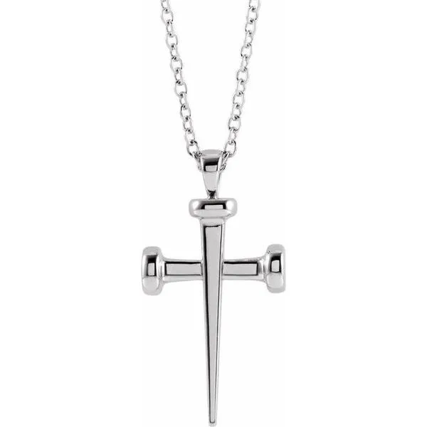 Silver nail on sale cross necklace