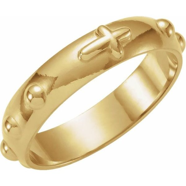 Two Tone Plated Mother Mary Cross Catholic Ring