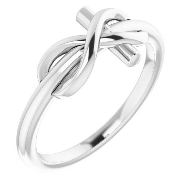 Gems One Diamond Infinity Love Heart Knot Ring In Sterling Silver