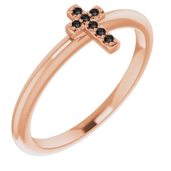 Accented Stackable Cross Ring