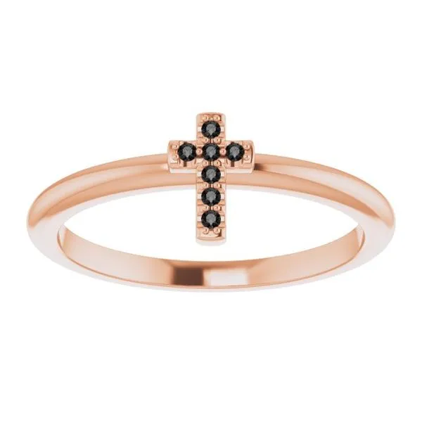 Accented Stackable Cross Ring