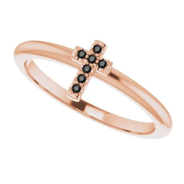 Accented Stackable Cross Ring