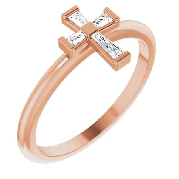 Accented Stackable Cross Ring